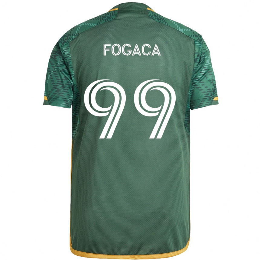 Kids Football Nathan Fogaça #99 Green Orange Home Jersey 2024/25 T-Shirt Uk