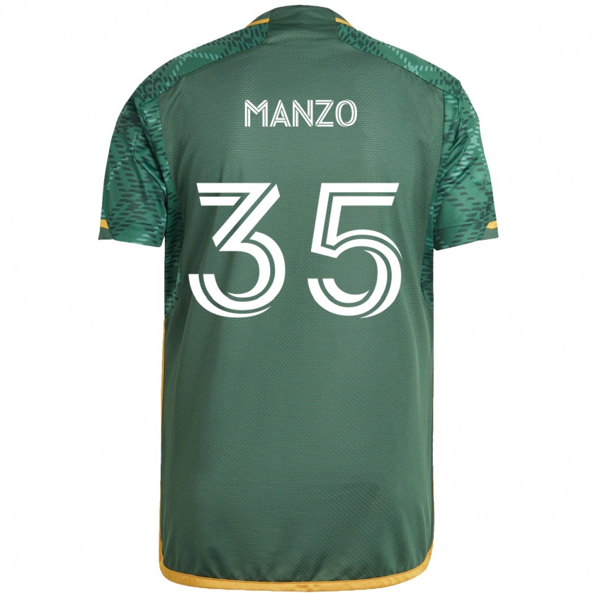 Kids Football Alexis Manzo #35 Green Orange Home Jersey 2024/25 T-Shirt Uk