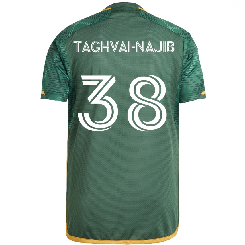 Kids Football Braxton Taghvai-Najib #38 Green Orange Home Jersey 2024/25 T-Shirt Uk