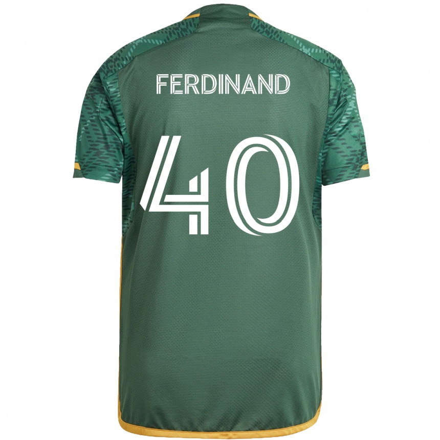 Kids Football Keesean Ferdinand #40 Green Orange Home Jersey 2024/25 T-Shirt Uk