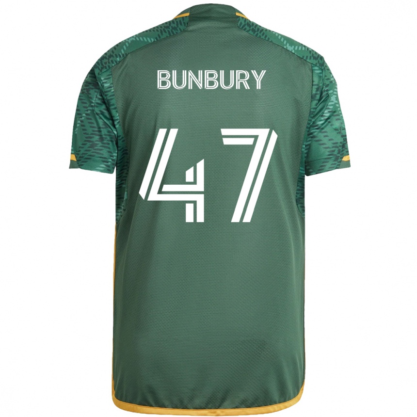 Kids Football Mataeo Bunbury #47 Green Orange Home Jersey 2024/25 T-Shirt Uk