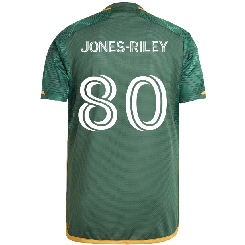 Kids Football Jaden Jones-Riley #80 Green Orange Home Jersey 2024/25 T-Shirt Uk