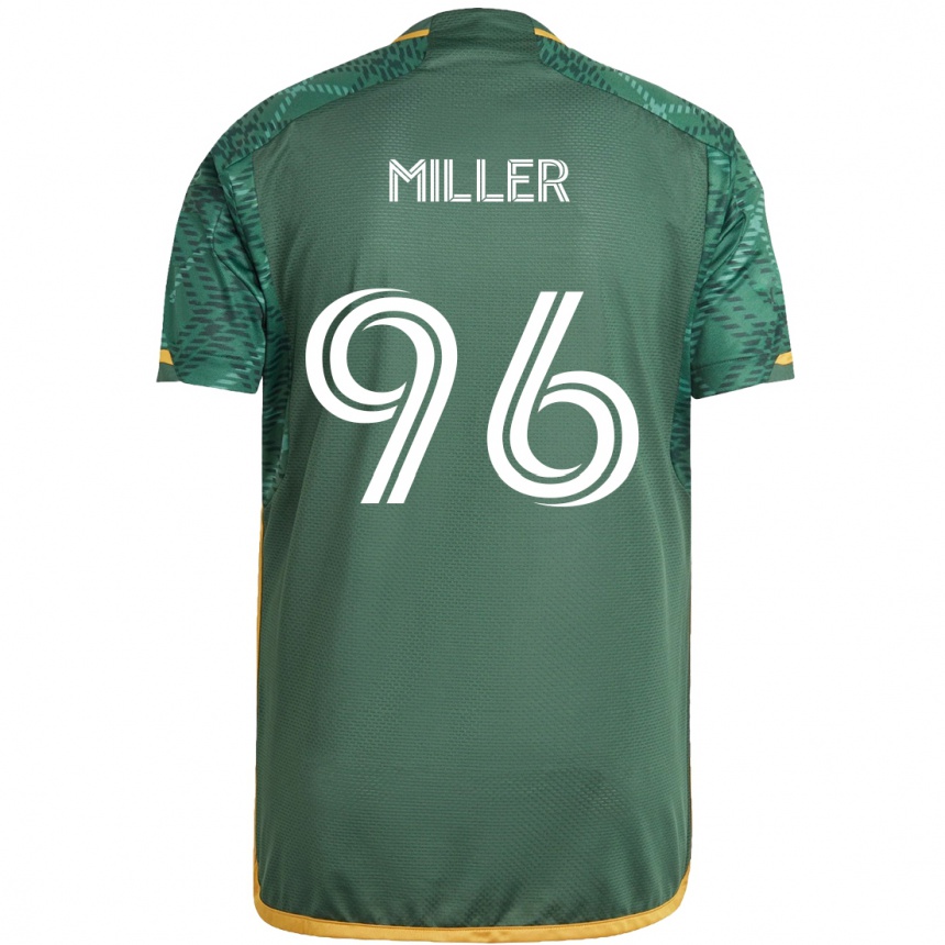 Kids Football Carver Miller #96 Green Orange Home Jersey 2024/25 T-Shirt Uk