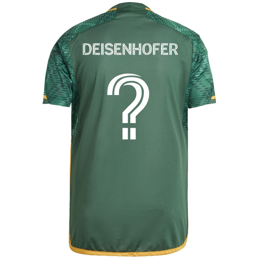 Kids Football Maximilian Deisenhofer #0 Green Orange Home Jersey 2024/25 T-Shirt Uk