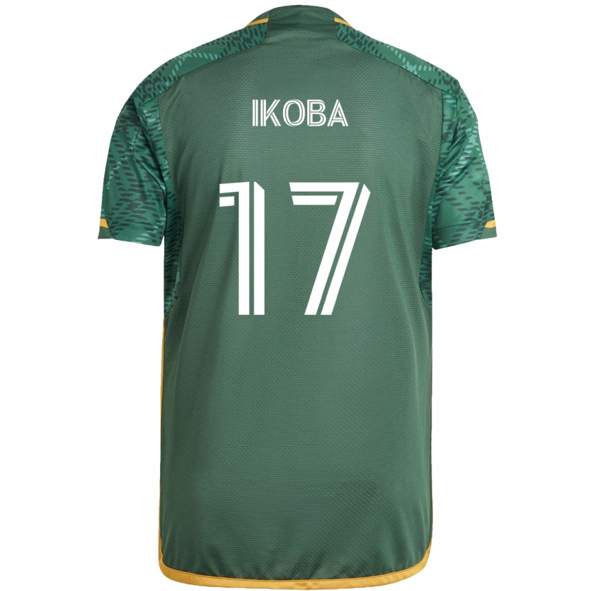 Kids Football Tega Ikoba #17 Green Orange Home Jersey 2024/25 T-Shirt Uk