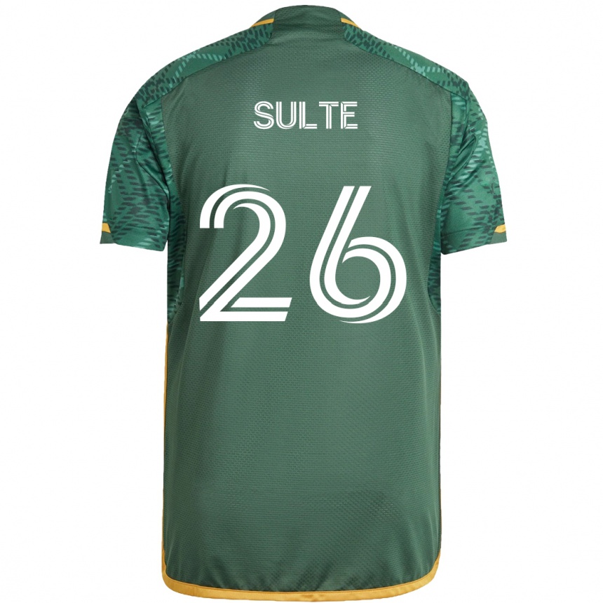 Kids Football Hunter Sulte #26 Green Orange Home Jersey 2024/25 T-Shirt Uk