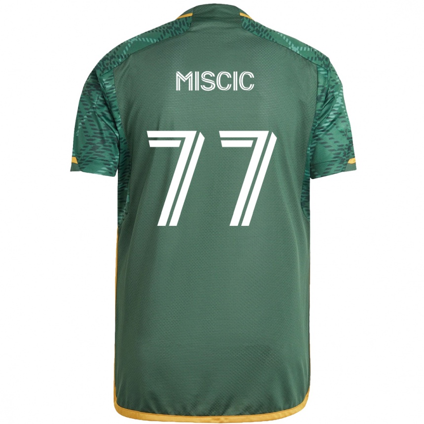 Kids Football Selmir Miscic #77 Green Orange Home Jersey 2024/25 T-Shirt Uk