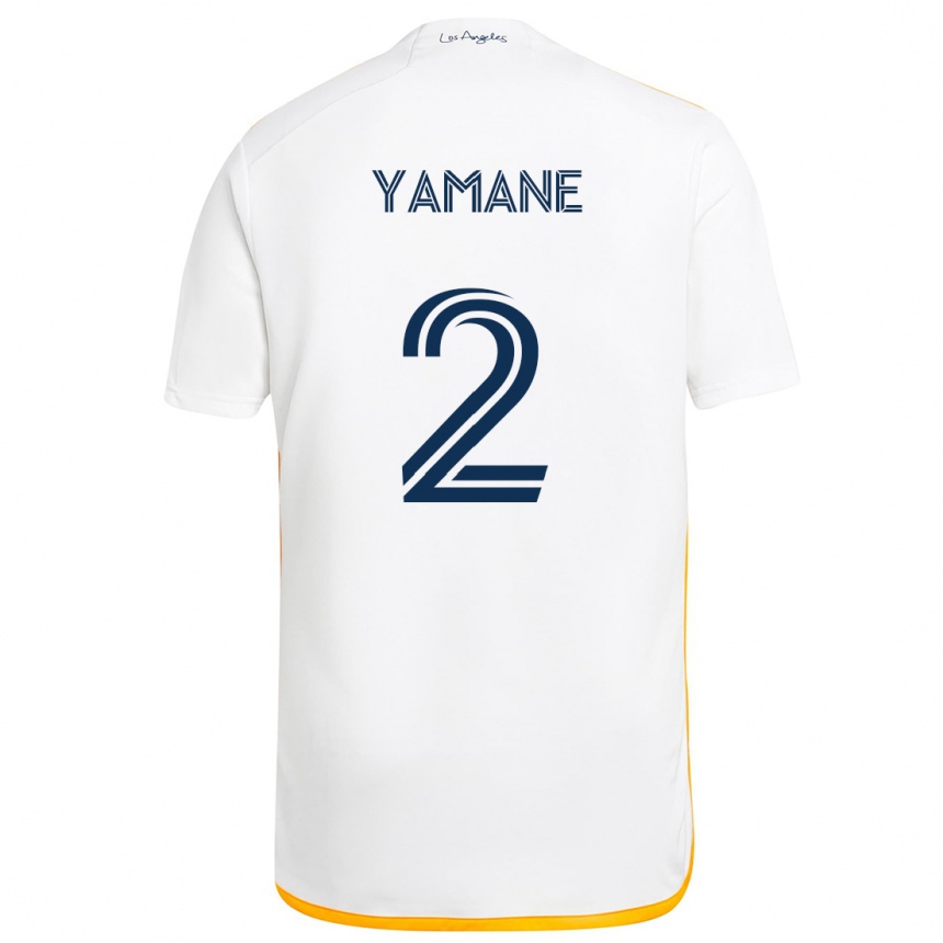 Kids Football Miki Yamane #2 White Yellow Home Jersey 2024/25 T-Shirt Uk