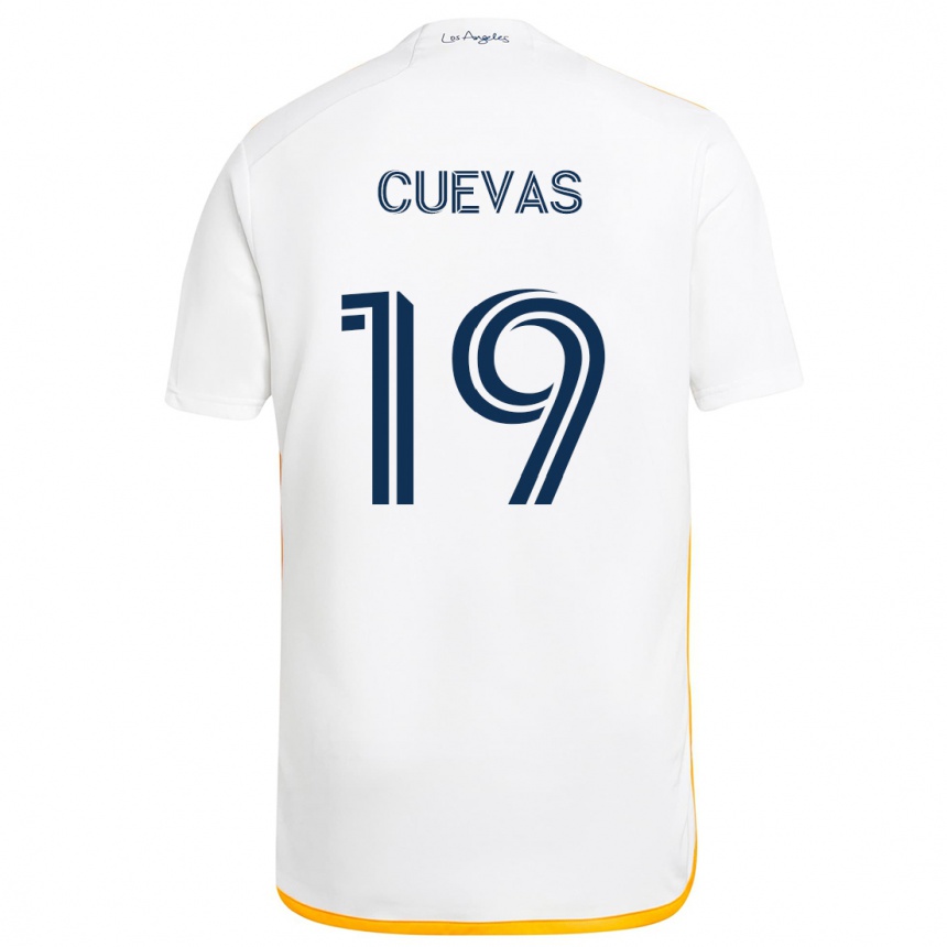 Kids Football Mauricio Cuevas #19 White Yellow Home Jersey 2024/25 T-Shirt Uk