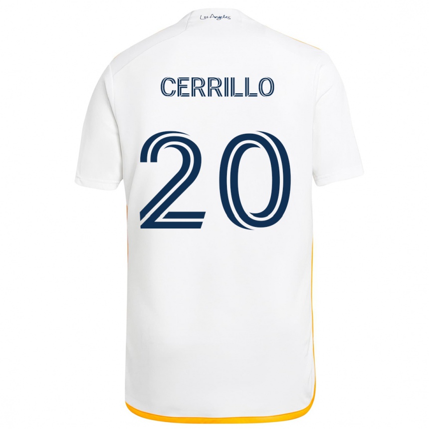 Kids Football Edwin Cerrillo #20 White Yellow Home Jersey 2024/25 T-Shirt Uk