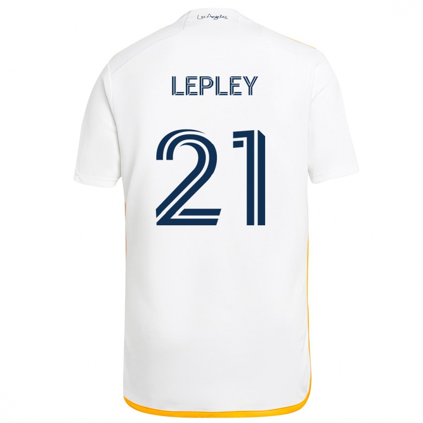 Kids Football Tucker Lepley #21 White Yellow Home Jersey 2024/25 T-Shirt Uk