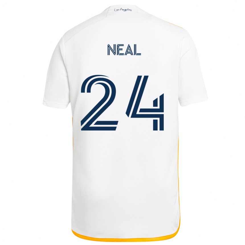 Kids Football Jalen Neal #24 White Yellow Home Jersey 2024/25 T-Shirt Uk