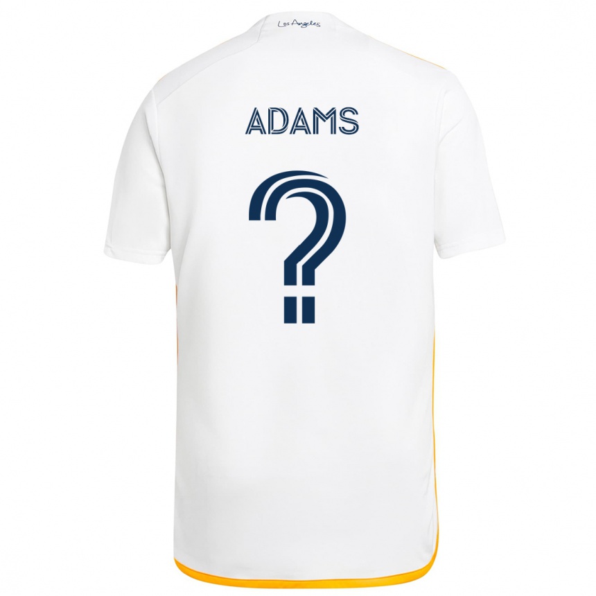 Kids Football Lucca Adams #0 White Yellow Home Jersey 2024/25 T-Shirt Uk