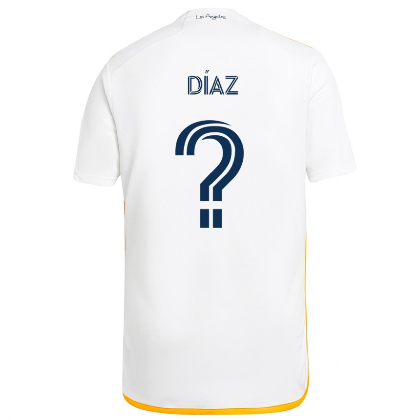 Kids Football Carlos Díaz #0 White Yellow Home Jersey 2024/25 T-Shirt Uk