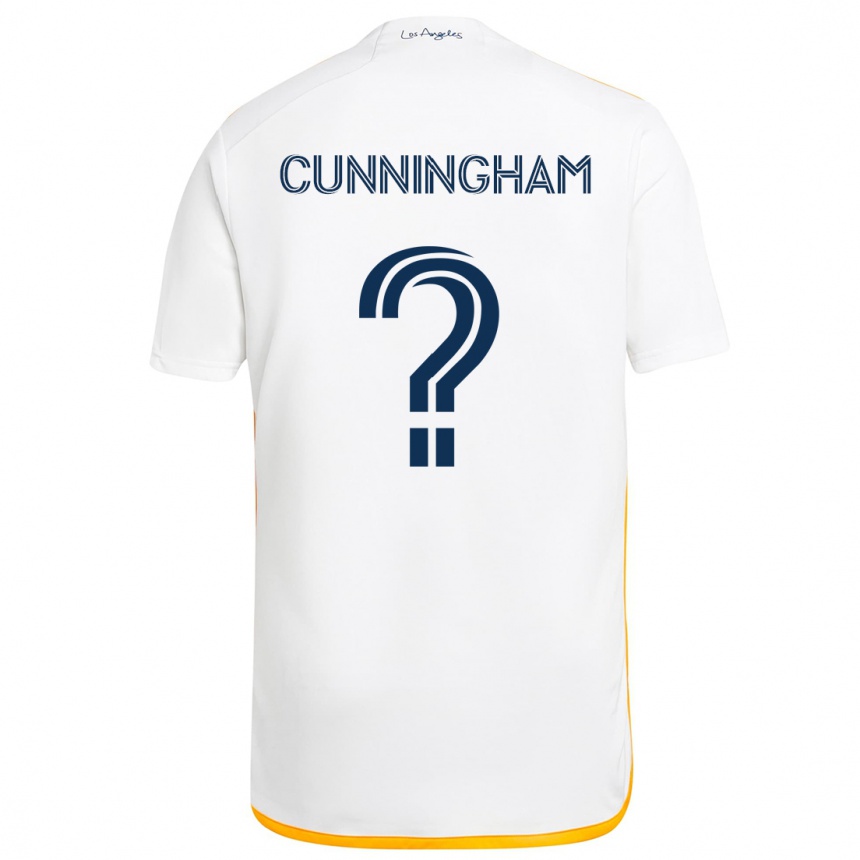 Kids Football Joaquin Cunningham #0 White Yellow Home Jersey 2024/25 T-Shirt Uk