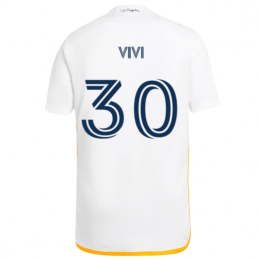 Kids Football Gino Vivi #30 White Yellow Home Jersey 2024/25 T-Shirt Uk