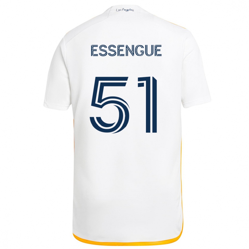 Kids Football Ascel Essengue #51 White Yellow Home Jersey 2024/25 T-Shirt Uk