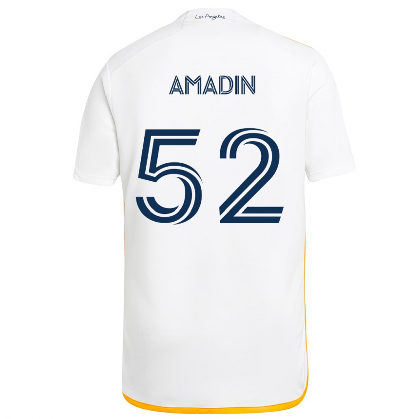 Kids Football Elijah Amadin #52 White Yellow Home Jersey 2024/25 T-Shirt Uk