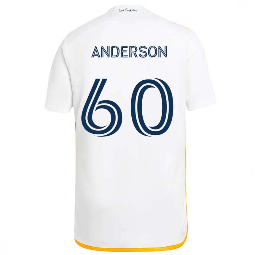 Kids Football Nolan Anderson #60 White Yellow Home Jersey 2024/25 T-Shirt Uk