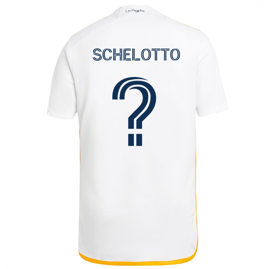 Kids Football Nicolas Barros Schelotto #0 White Yellow Home Jersey 2024/25 T-Shirt Uk