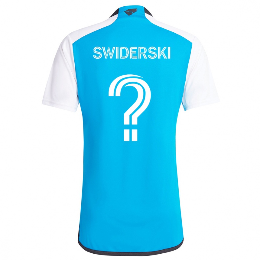 Kids Football Karol Swiderski #0 Blue White Home Jersey 2024/25 T-Shirt Uk