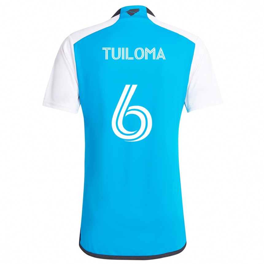 Kids Football Bill Tuiloma #6 Blue White Home Jersey 2024/25 T-Shirt Uk