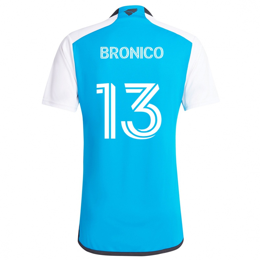 Kids Football Brandt Bronico #13 Blue White Home Jersey 2024/25 T-Shirt Uk