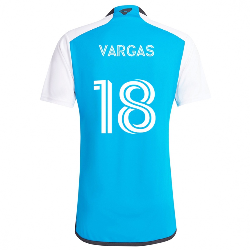 Kids Football Kerwin Vargas #18 Blue White Home Jersey 2024/25 T-Shirt Uk