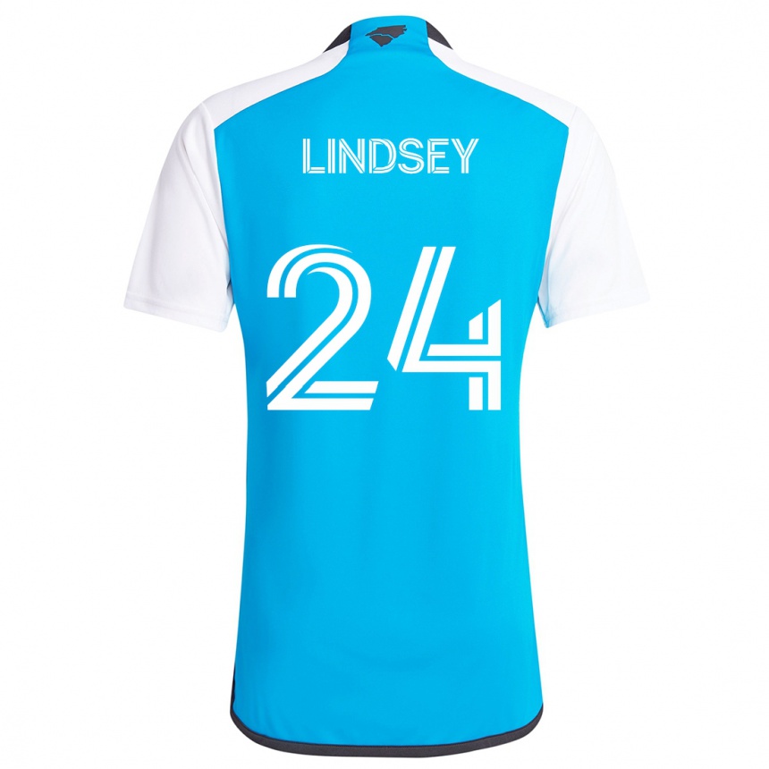 Kids Football Jaylin Lindsey #24 Blue White Home Jersey 2024/25 T-Shirt Uk