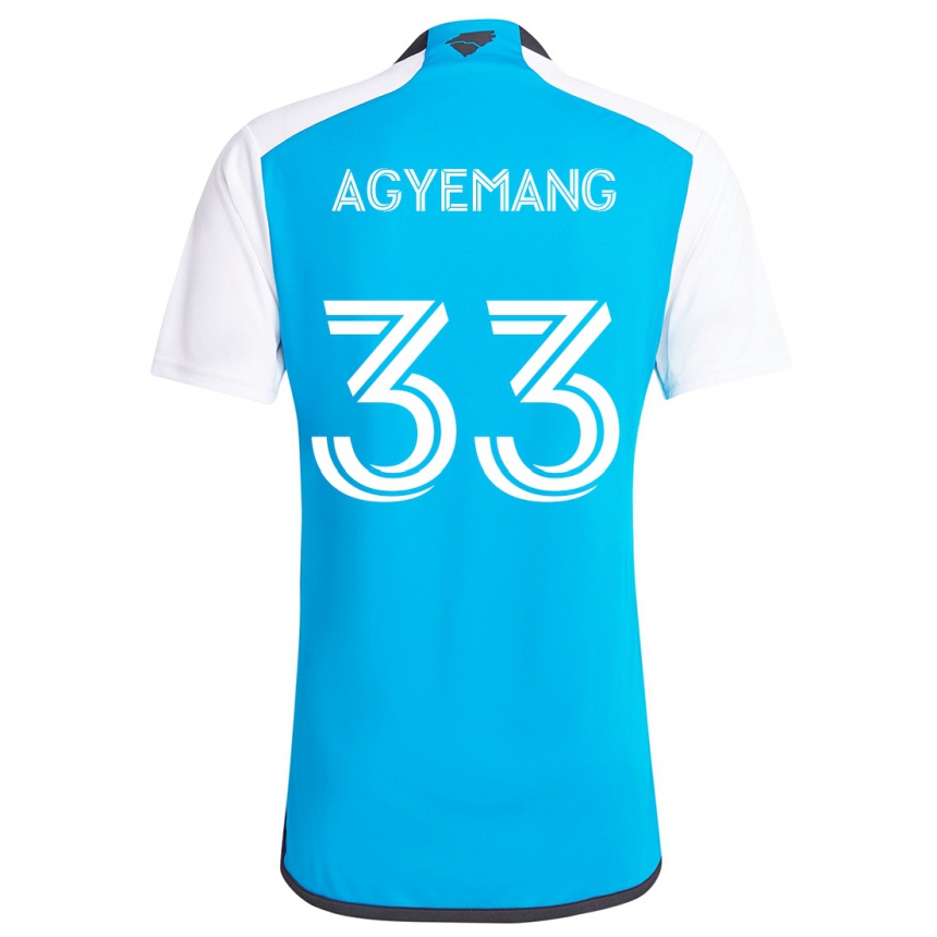 Kids Football Patrick Agyemang #33 Blue White Home Jersey 2024/25 T-Shirt Uk