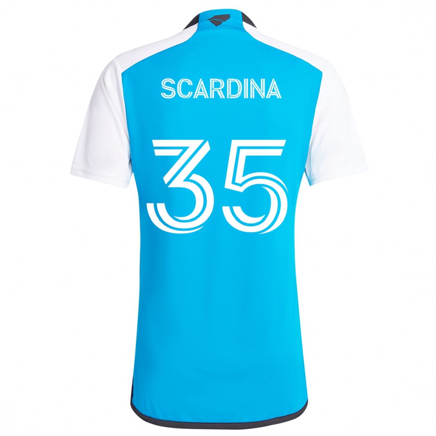 Kids Football Nick Scardina #35 Blue White Home Jersey 2024/25 T-Shirt Uk