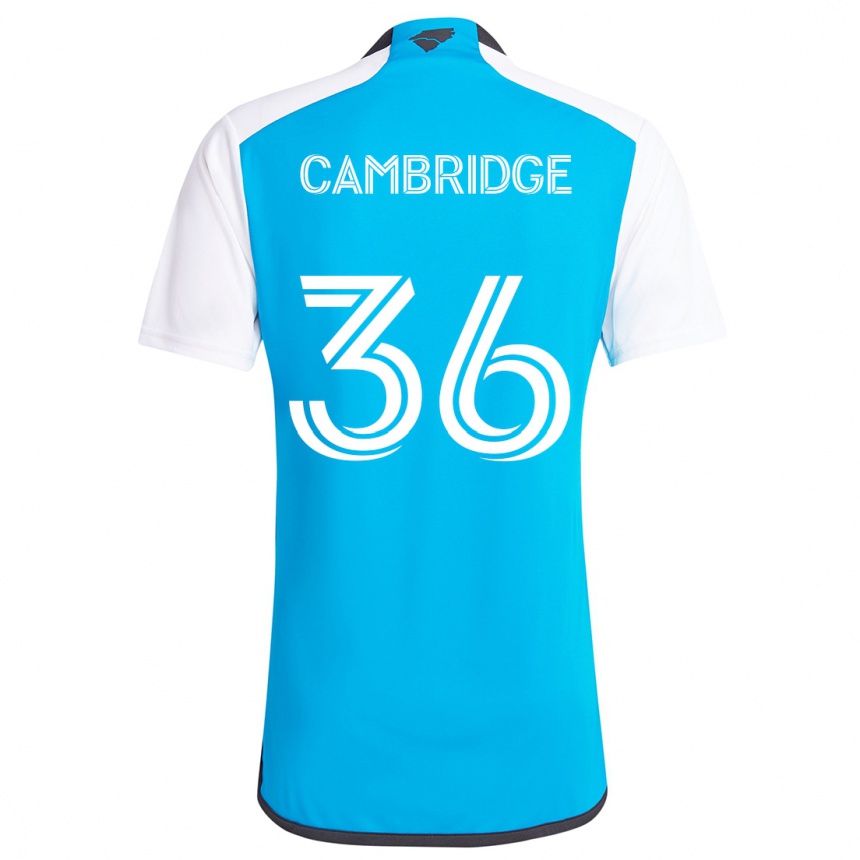 Kids Football Brandon Cambridge #36 Blue White Home Jersey 2024/25 T-Shirt Uk