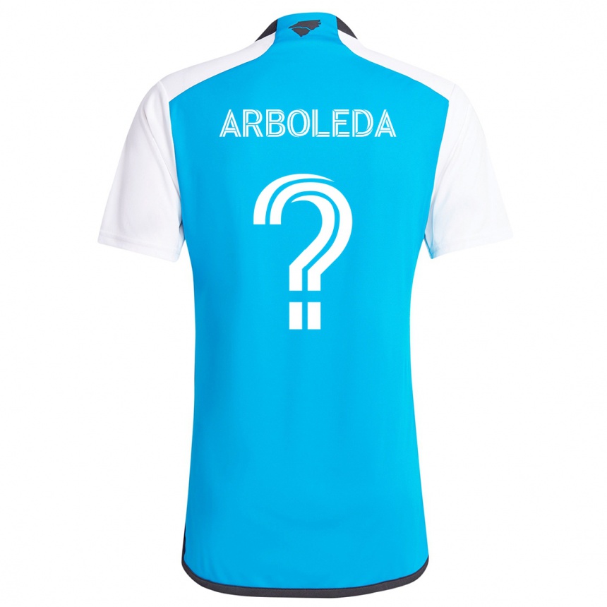 Kids Football Jeyden Arboleda #0 Blue White Home Jersey 2024/25 T-Shirt Uk