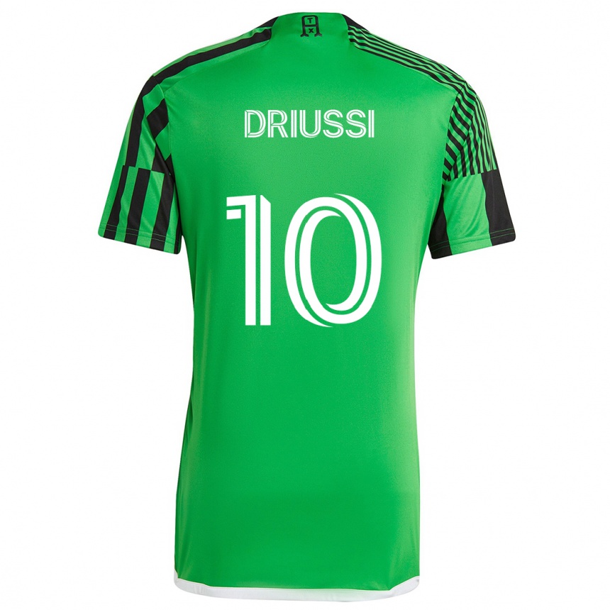 Kids Football Sebastián Driussi #10 Green Black Home Jersey 2024/25 T-Shirt Uk