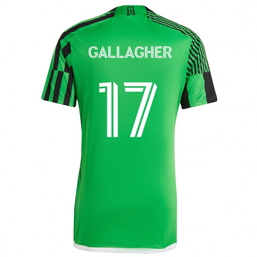 Kids Football Jon Gallagher #17 Green Black Home Jersey 2024/25 T-Shirt Uk