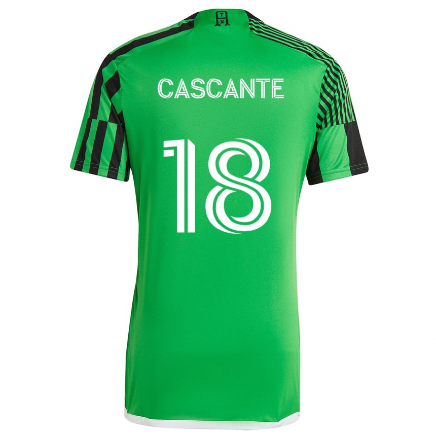 Kids Football Julio Cascante #18 Green Black Home Jersey 2024/25 T-Shirt Uk