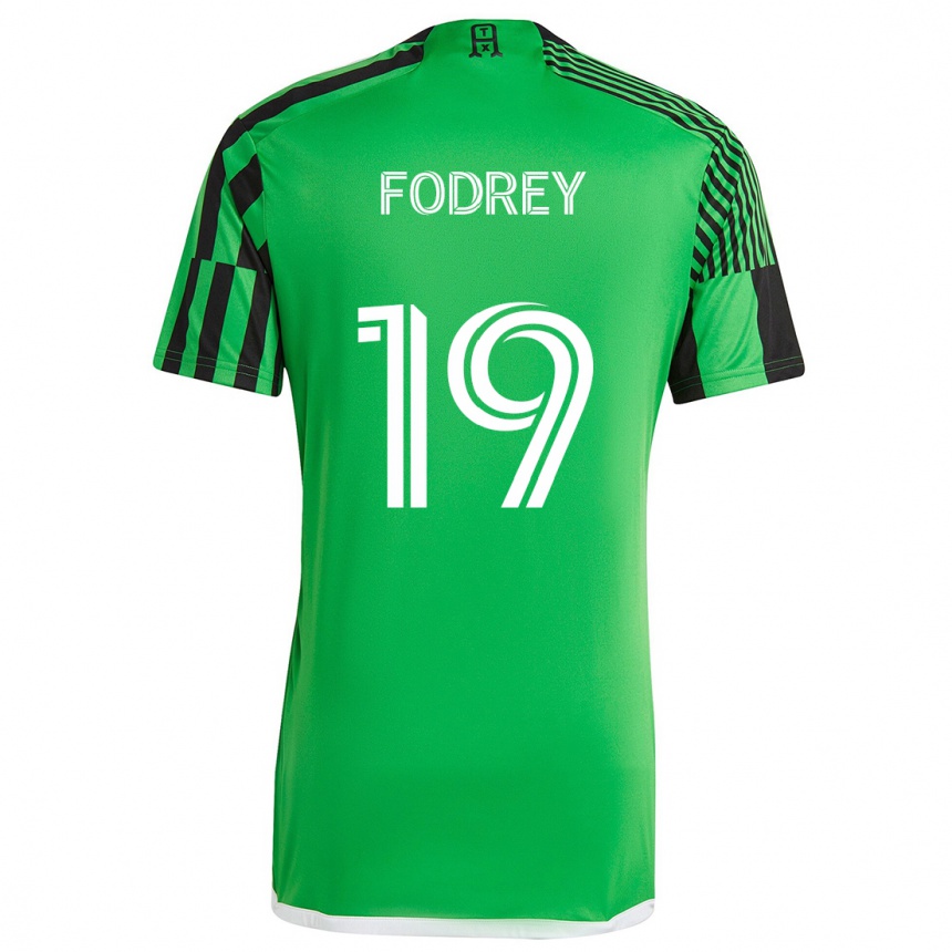 Kids Football Cj Fodrey #19 Green Black Home Jersey 2024/25 T-Shirt Uk