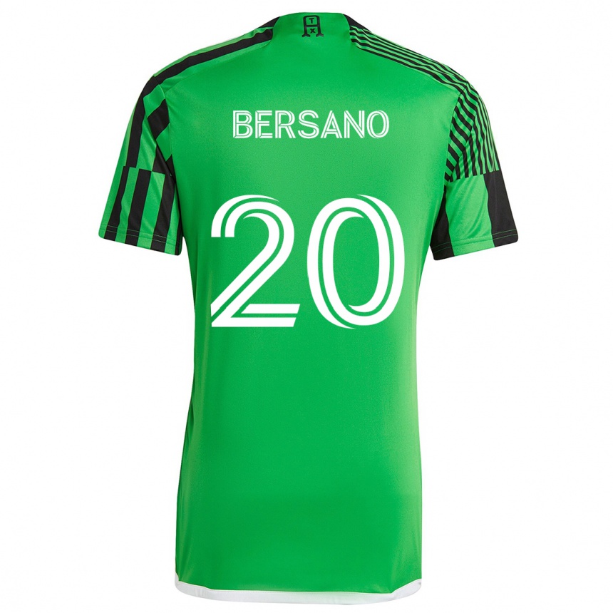 Kids Football Matt Bersano #20 Green Black Home Jersey 2024/25 T-Shirt Uk