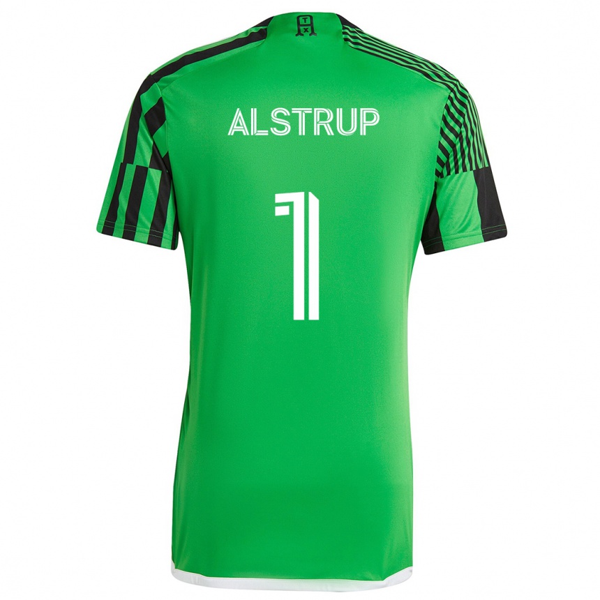 Kids Football Marcus Alstrup #1 Green Black Home Jersey 2024/25 T-Shirt Uk