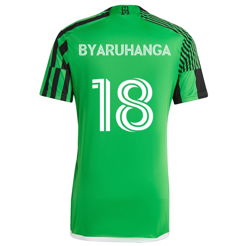 Kids Football Bobosi Byaruhanga #18 Green Black Home Jersey 2024/25 T-Shirt Uk