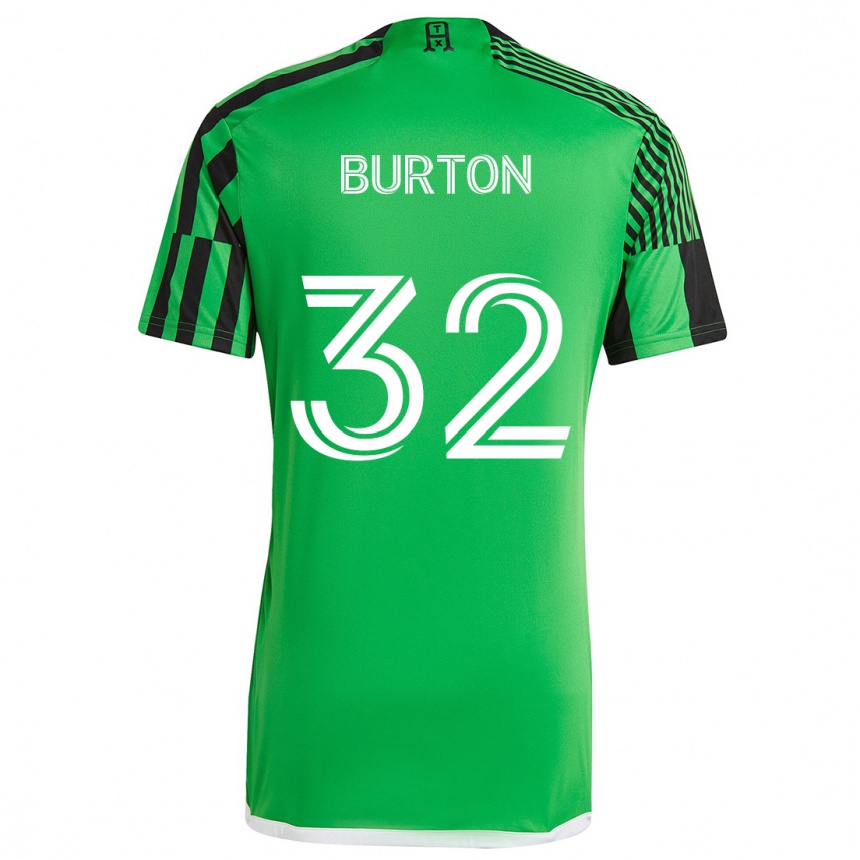 Kids Football Micah Burton #32 Green Black Home Jersey 2024/25 T-Shirt Uk