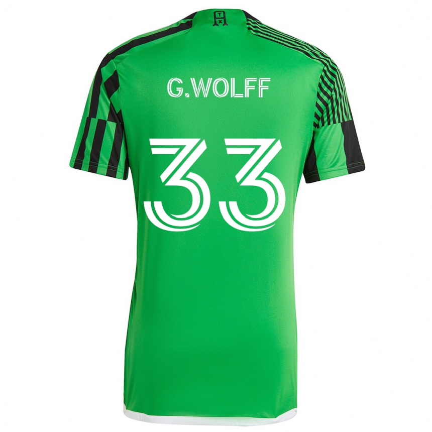 Kids Football Gavin Wolff #33 Green Black Home Jersey 2024/25 T-Shirt Uk