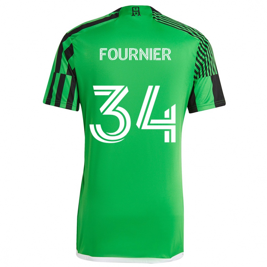 Kids Football Drake Fournier #34 Green Black Home Jersey 2024/25 T-Shirt Uk