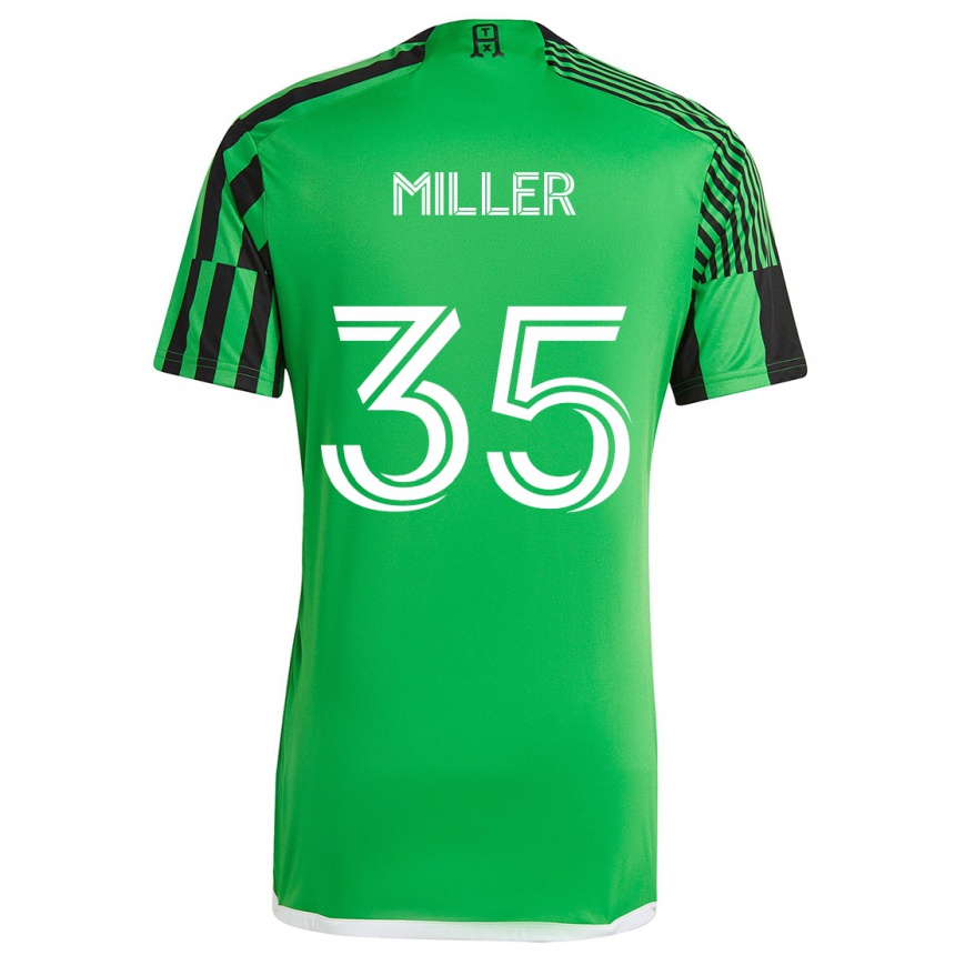 Kids Football Mason Miller #35 Green Black Home Jersey 2024/25 T-Shirt Uk