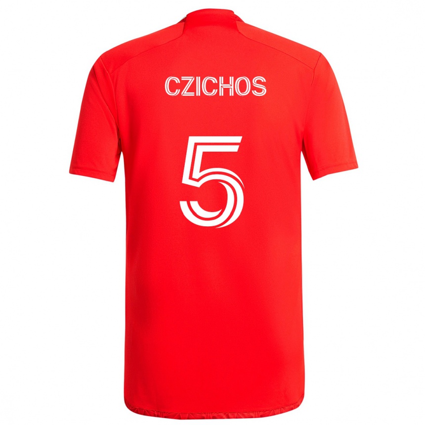 Kids Football Rafael Czichos #5 Red White Home Jersey 2024/25 T-Shirt Uk