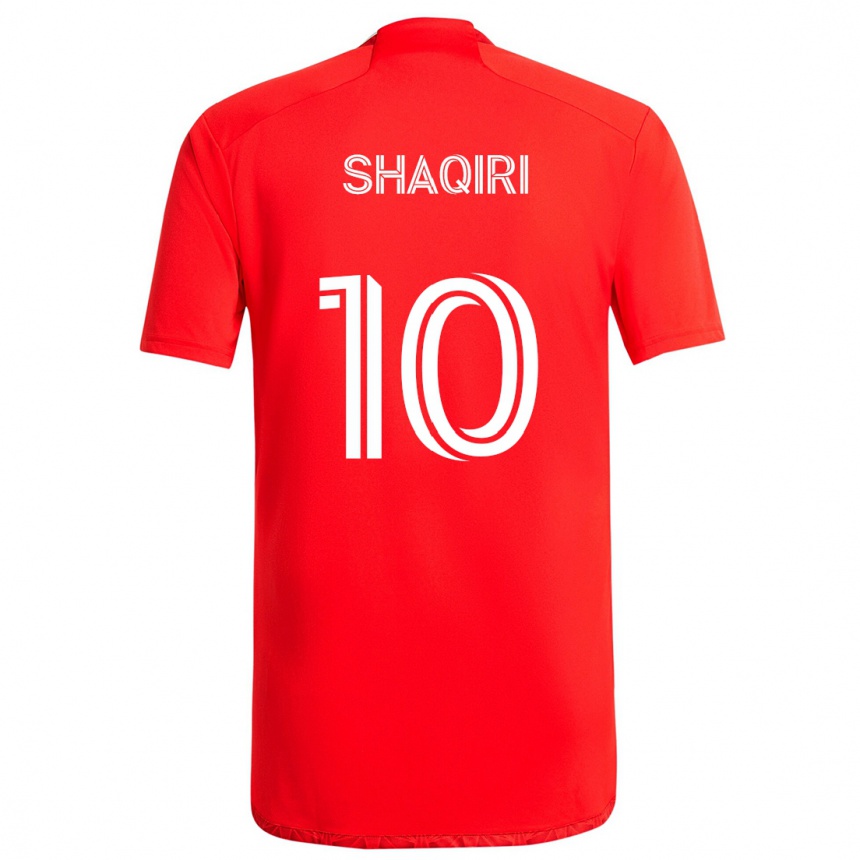 Kids Football Xherdan Shaqiri #10 Red White Home Jersey 2024/25 T-Shirt Uk