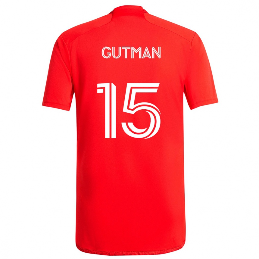 Kids Football Andrew Gutman #15 Red White Home Jersey 2024/25 T-Shirt Uk