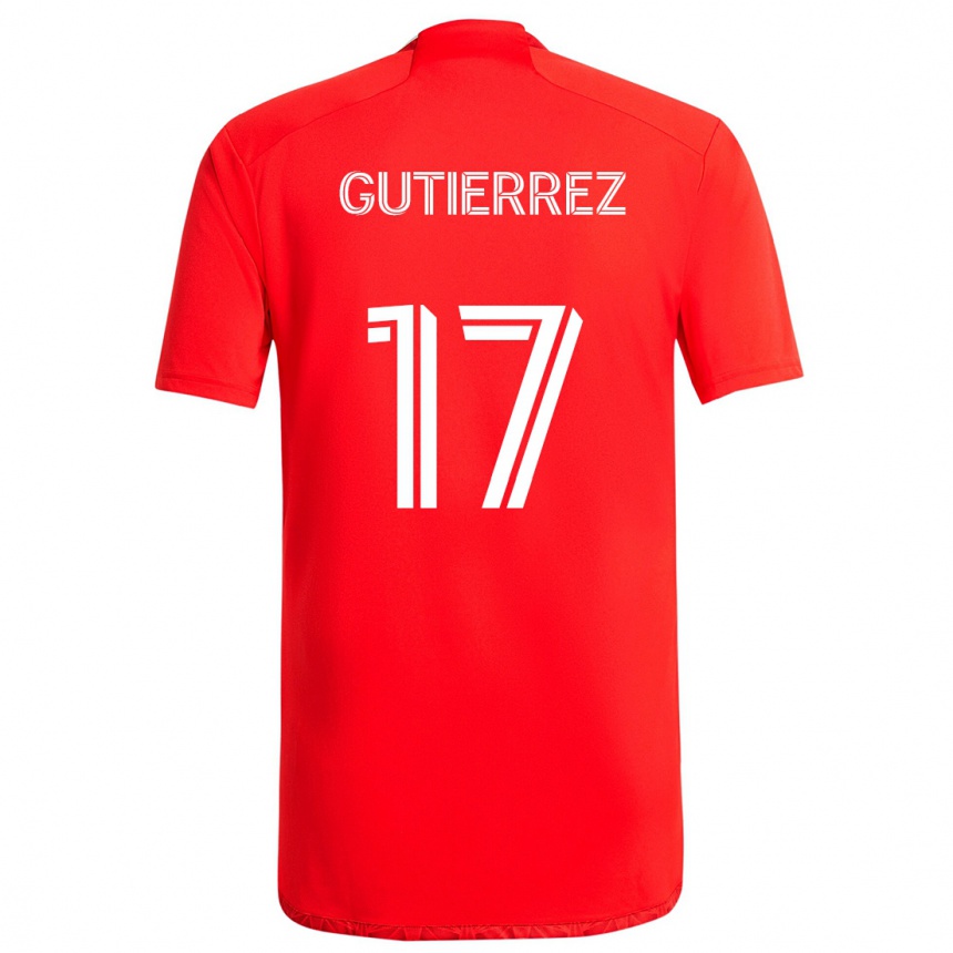 Kids Football Brian Gutiérrez #17 Red White Home Jersey 2024/25 T-Shirt Uk