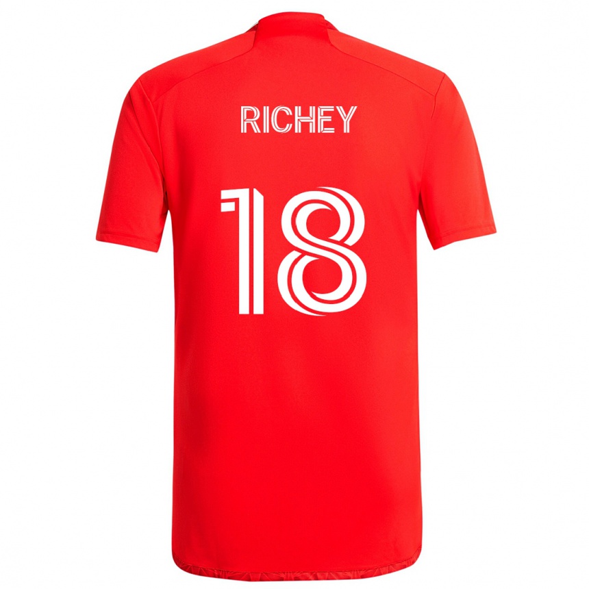 Kids Football Spencer Richey #18 Red White Home Jersey 2024/25 T-Shirt Uk