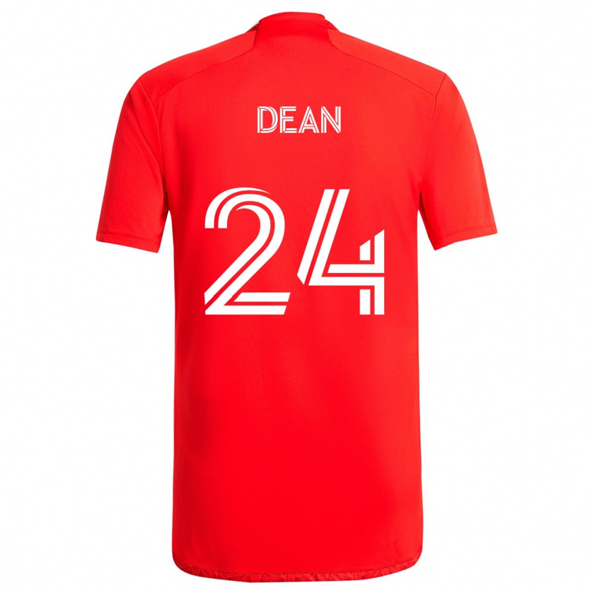 Kids Football Jonathan Dean #24 Red White Home Jersey 2024/25 T-Shirt Uk